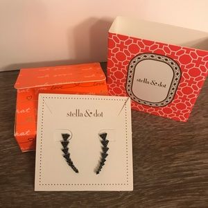 Hematite Pavé Triangle ear climber earrings